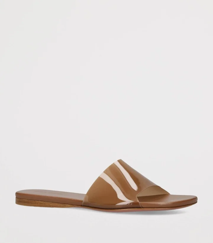 Amina Muaddi Bianca Glass Sandals - Image 3