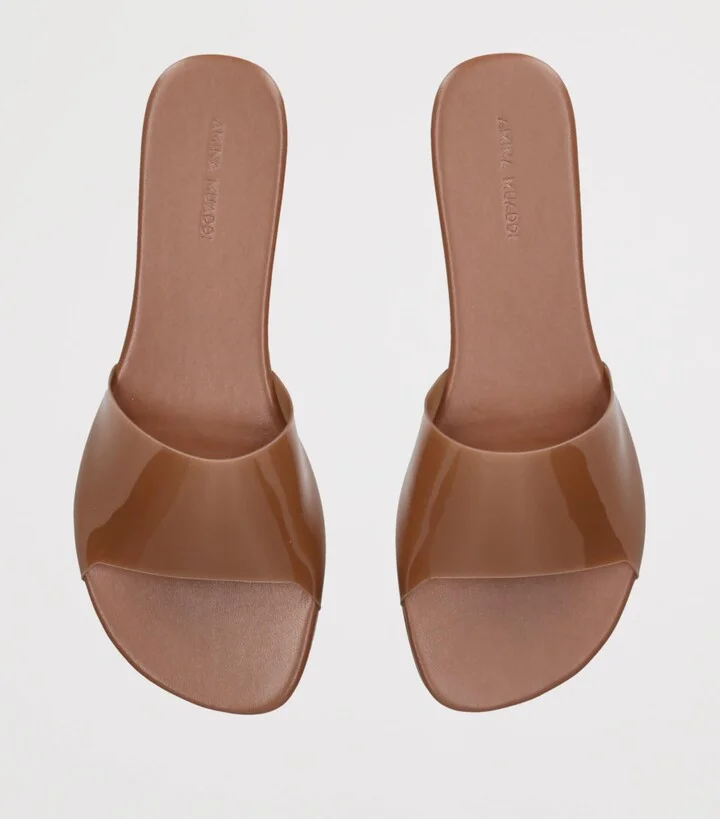 Amina Muaddi Bianca Glass Sandals - Image 4