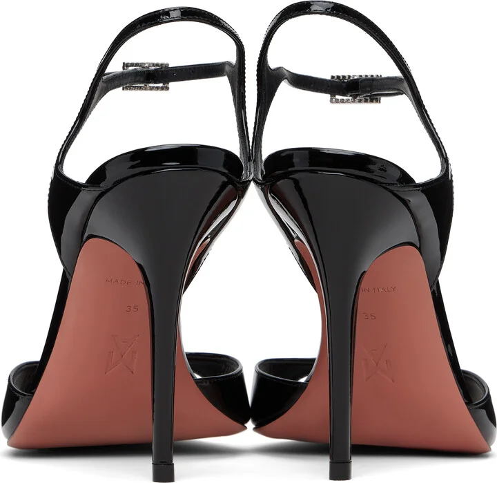Amina Muaddi Black Adut Heeled Sandals - Image 2