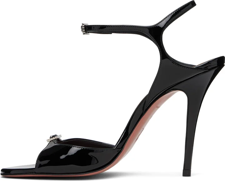 Amina Muaddi Black Adut Heeled Sandals - Image 3