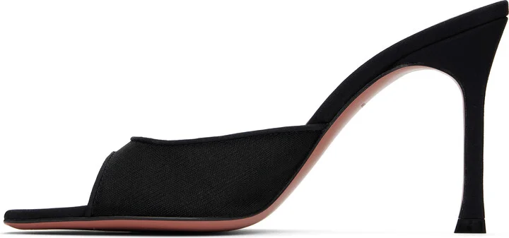 Amina Muaddi Black Alexa Mesh Slipper 95 Heeled Sandals - Image 3