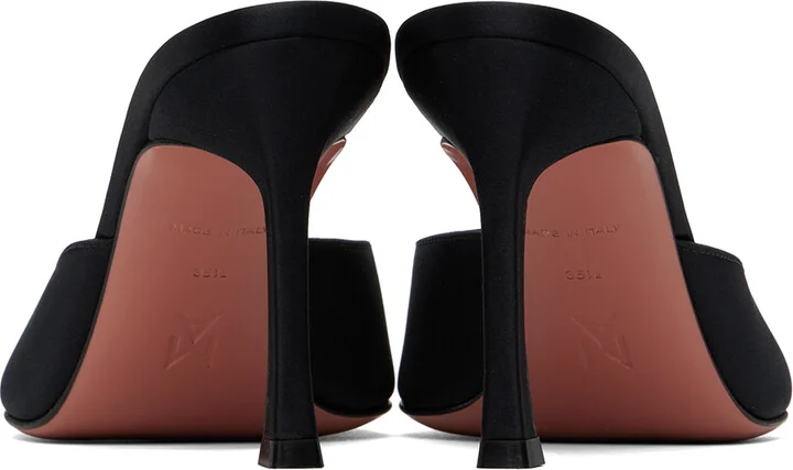 Amina Muaddi Black Alexa Slipper 90 Heeled Sandals - Image 2