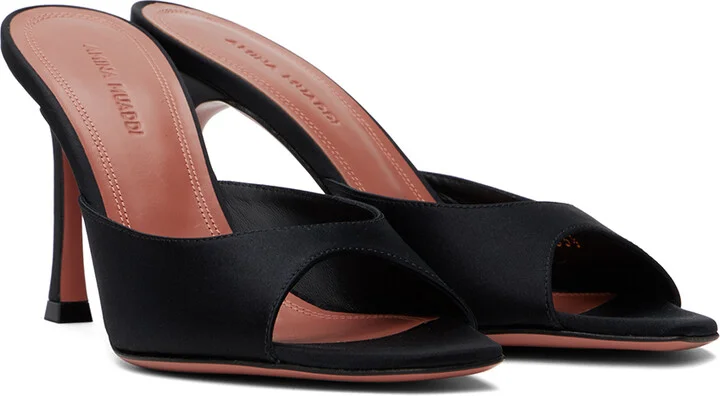 Amina Muaddi Black Alexa Slipper 90 Heeled Sandals - Image 4