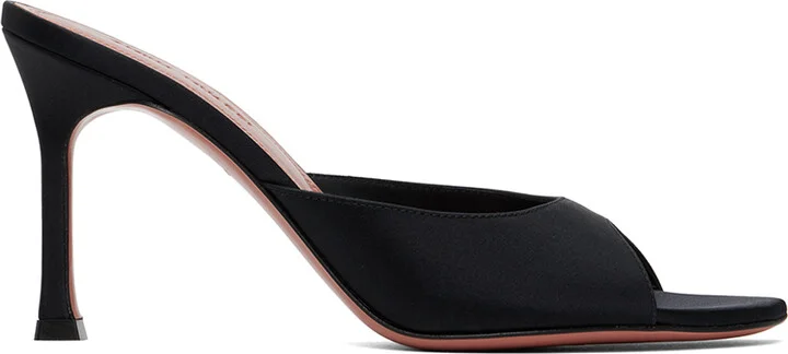 Amina Muaddi Black Alexa Slipper 90 Heeled Sandals