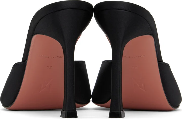 Amina Muaddi Black Alexa Slipper 95 Heeled Sandals - Image 2