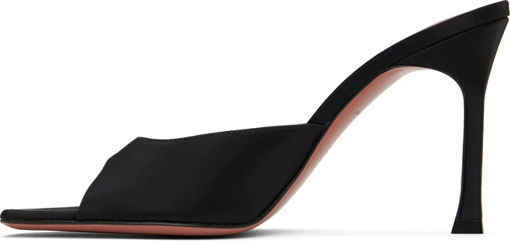 Amina Muaddi Black Alexa Slipper 95 Heeled Sandals - Image 3