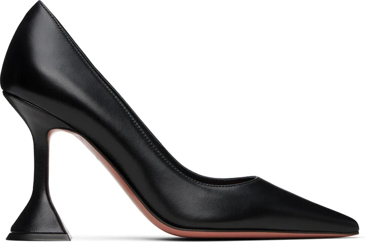 Amina Muaddi Black Ami Pump Heels