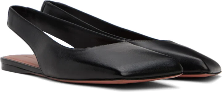 Amina Muaddi Black Ane Ballerina Flats - Image 4