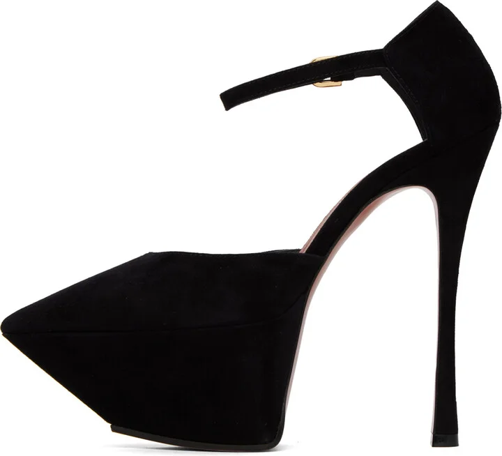 Amina Muaddi Black Angelica Heels - Image 3