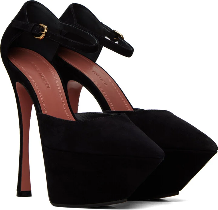 Amina Muaddi Black Angelica Heels - Image 4