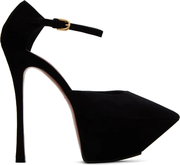 Amina Muaddi Black Angelica Heels