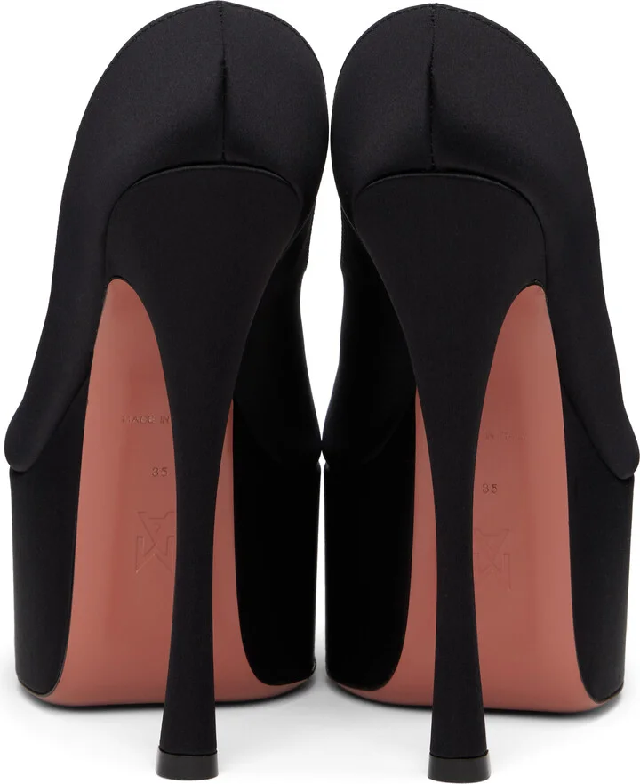 Amina Muaddi Black Anok Plateau Heeled Sandals - Image 2