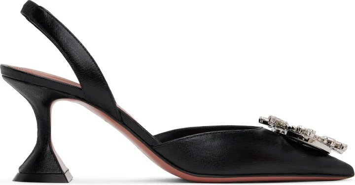 Amina Muaddi Black Begum Sling 70 Heels