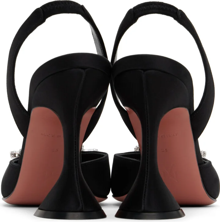 Amina Muaddi Black Begum Sling Heels - Image 2
