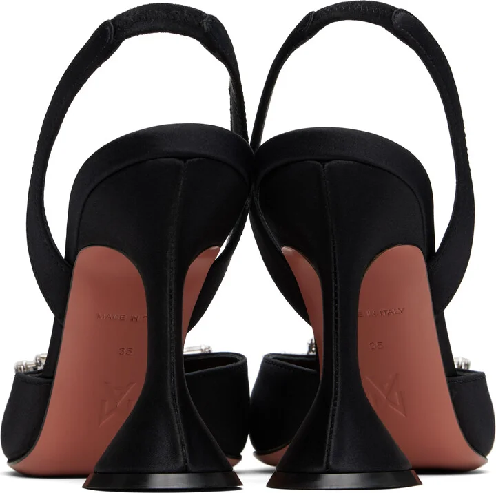 Amina Muaddi Black Begum Sling Heels - Image 2