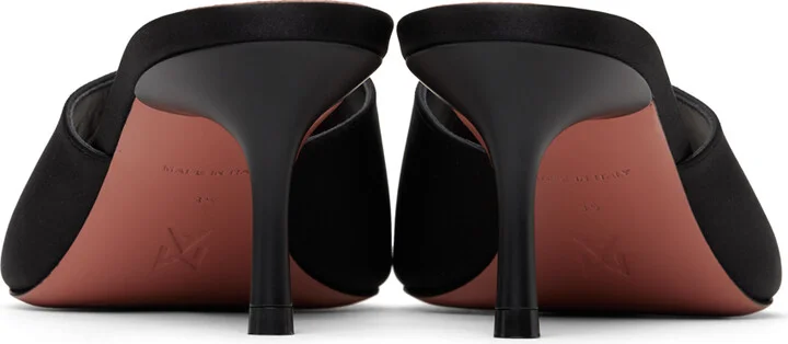 Amina Muaddi Black 'Bella' 60 Heeled Sandals - Image 2