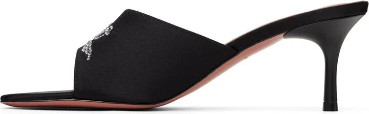 Amina Muaddi Black 'Bella' 60 Heeled Sandals - Image 3