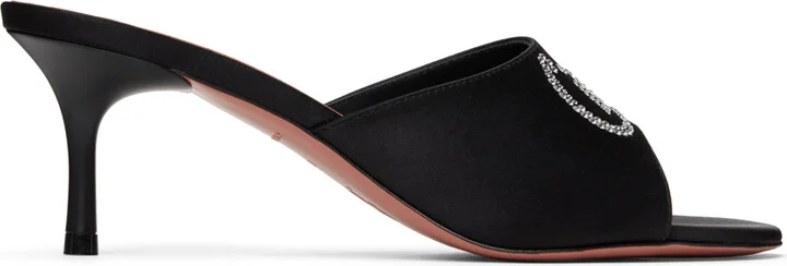 Amina Muaddi Black 'Bella' 60 Heeled Sandals