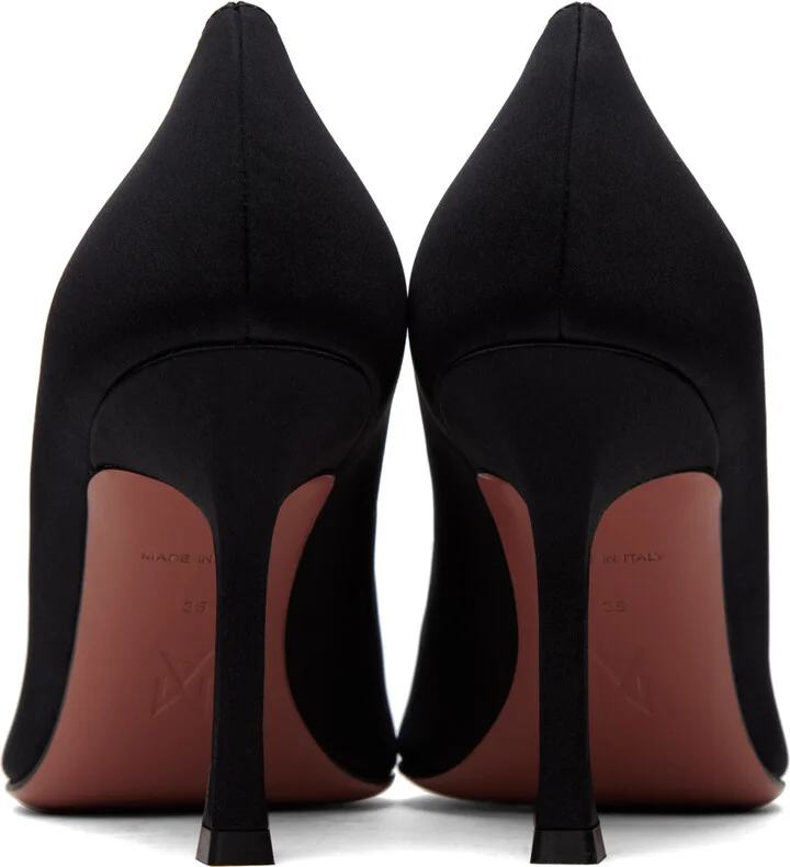 Amina Muaddi Black Camelia 90 Pumps - Image 2