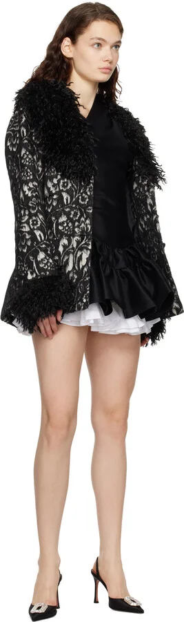 Amina Muaddi Black Camelia Sling 90 Heels - Image 5