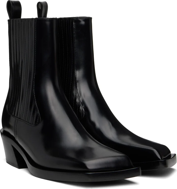 Amina Muaddi Black Chiara Chelsea Boots - Image 4