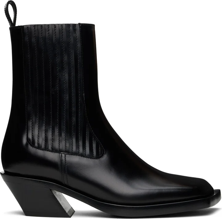Amina Muaddi Black Chiara Chelsea Boots