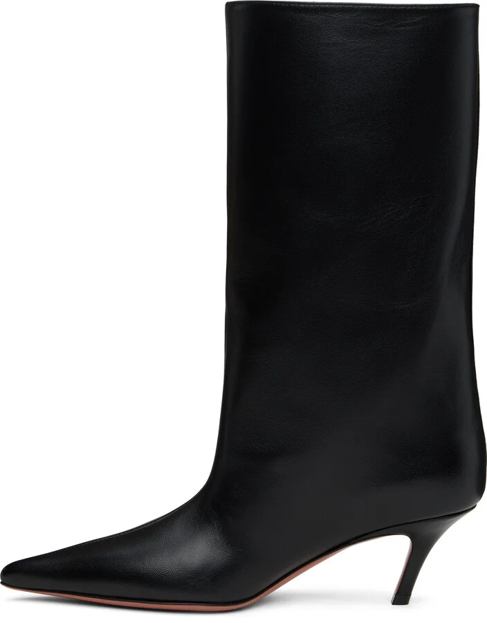 Amina Muaddi Black Fiona 60 Boots - Image 3