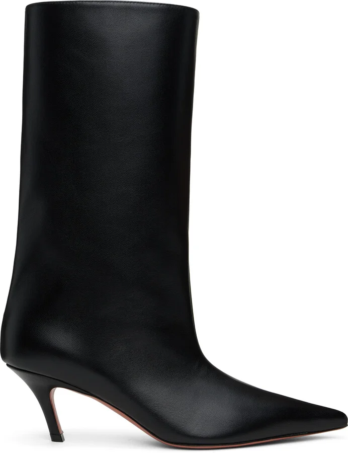 Amina Muaddi Black Fiona 60 Boots