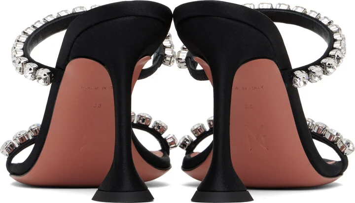 Amina Muaddi Black Gigi Slipper 95 Heeled Sandals - Image 2