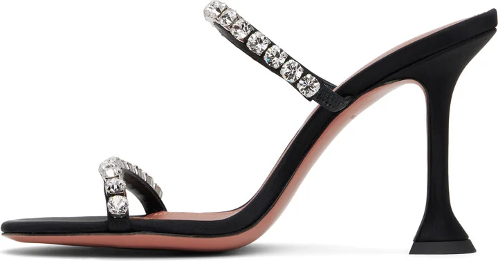 Amina Muaddi Black Gigi Slipper 95 Heeled Sandals - Image 3