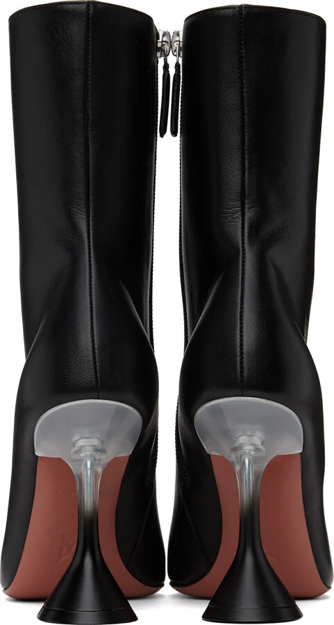 Amina Muaddi Black Giorgia Glass Boots - Image 2