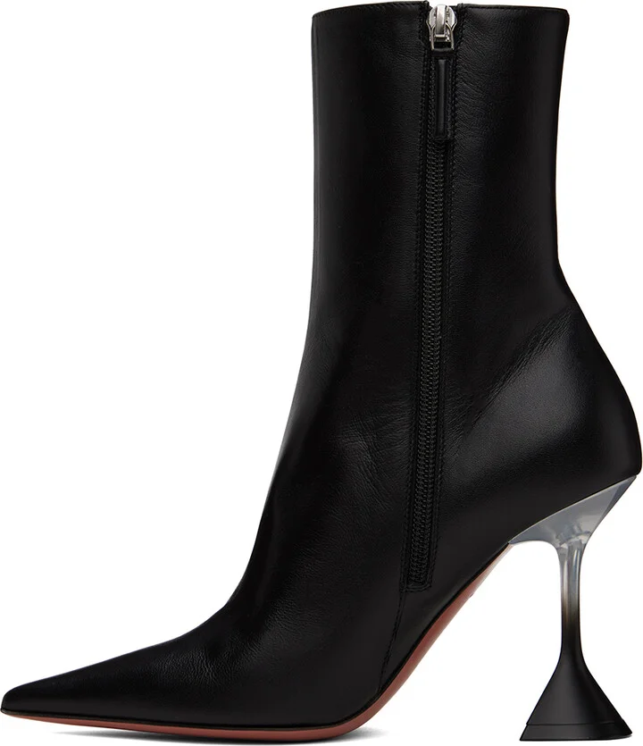 Amina Muaddi Black Giorgia Glass Boots - Image 3
