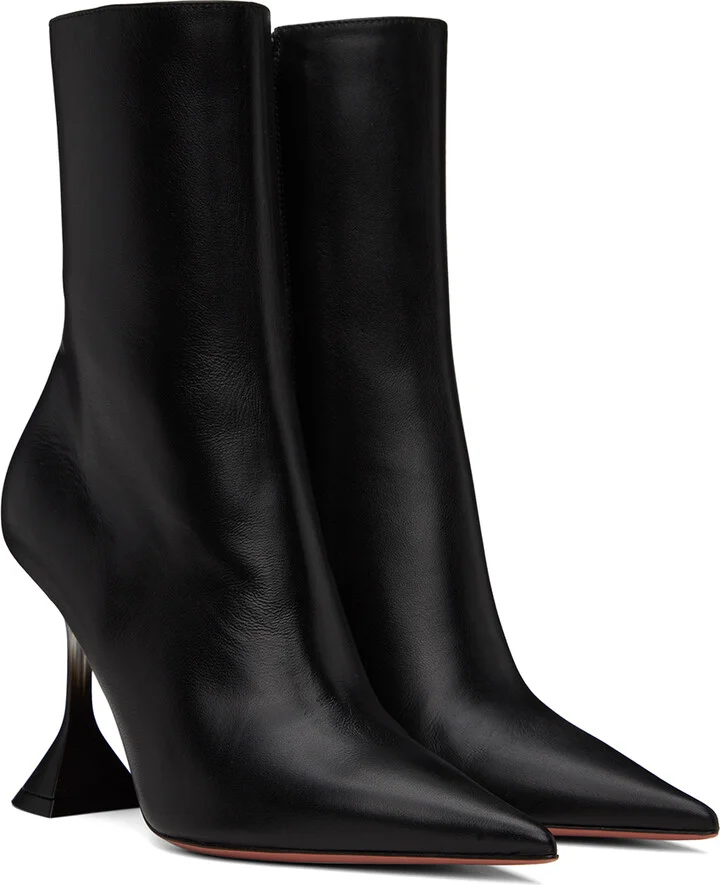 Amina Muaddi Black Giorgia Glass Boots - Image 4