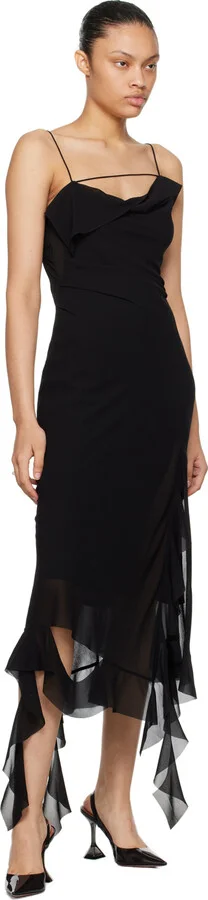 Amina Muaddi Black Holli Glass Slingback Heels - Image 5
