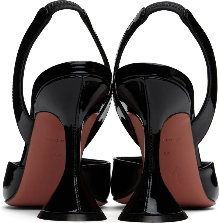 Amina Muaddi Black Holli Sling Heels - Image 2