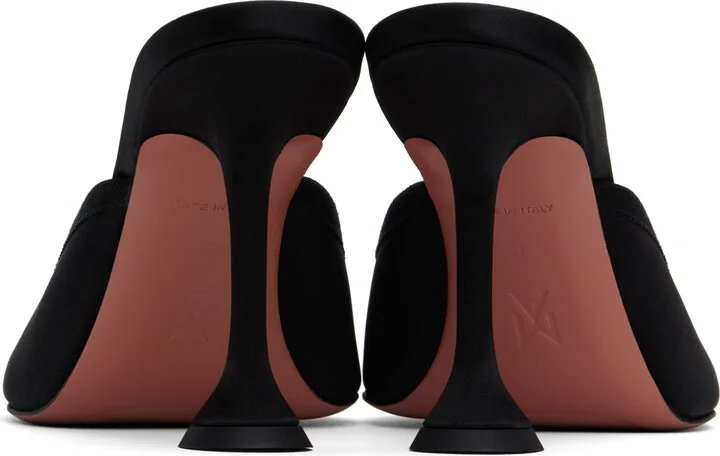 Amina Muaddi Black Lila Slipper 95 Heels - Image 2