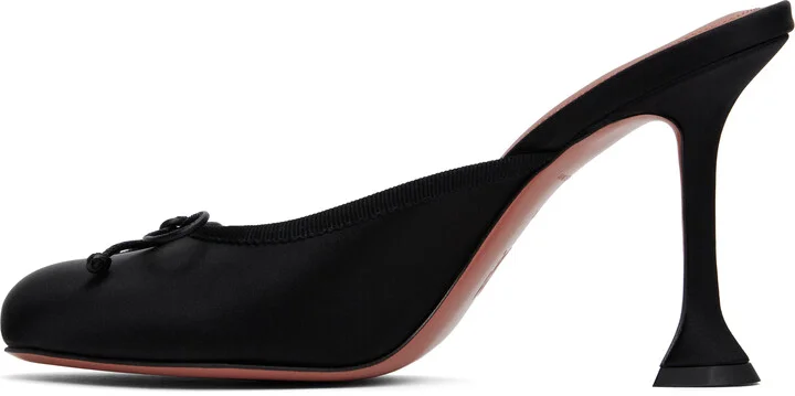Amina Muaddi Black Lila Slipper 95 Heels - Image 3