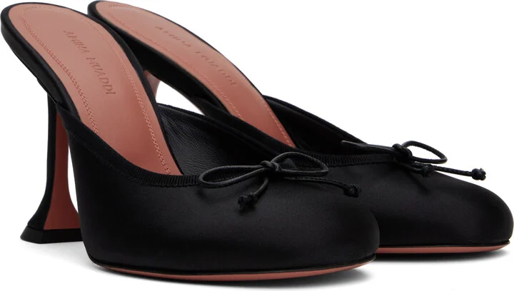 Amina Muaddi Black Lila Slipper 95 Heels - Image 4