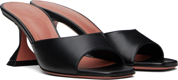 Amina Muaddi Black Lupita Slipper 70 Heeled Sandals - Image 4