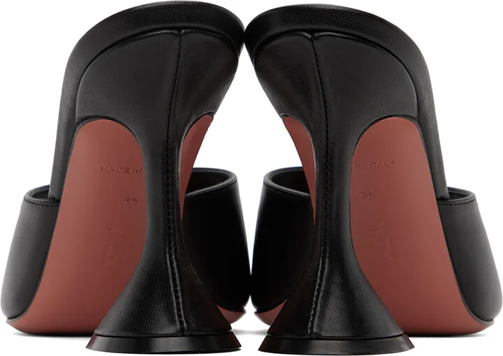 Amina Muaddi Black Lupita Slipper Heeled Sandals - Image 2