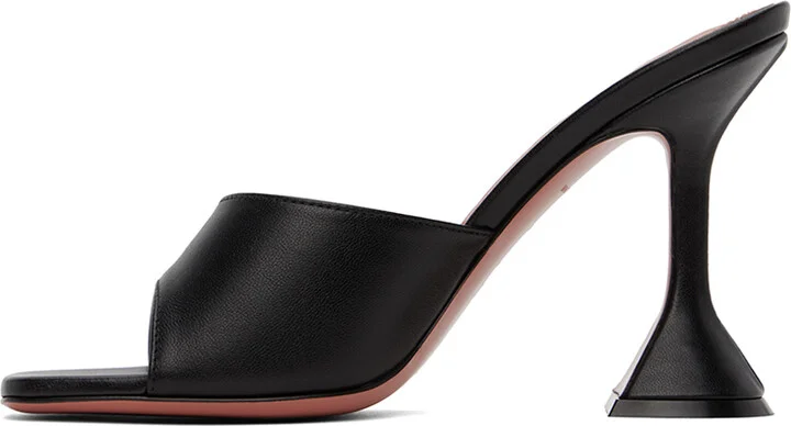 Amina Muaddi Black Lupita Slipper Heeled Sandals - Image 3