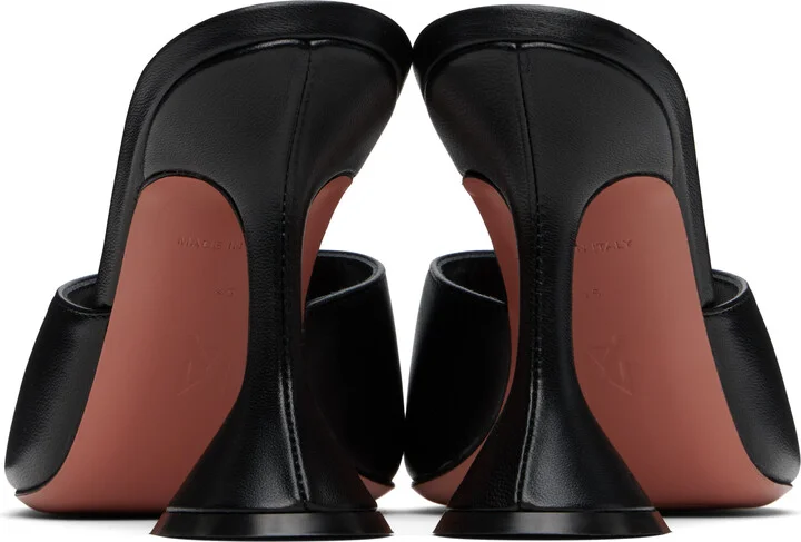 Amina Muaddi Black Lupita Slipper Heeled Sandals - Image 2
