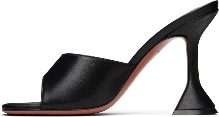 Amina Muaddi Black Lupita Slipper Heeled Sandals - Image 3