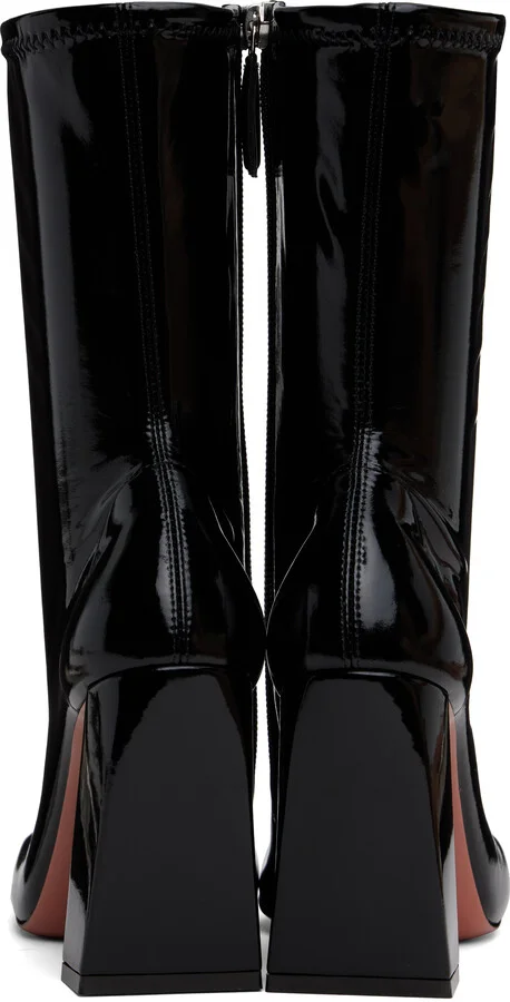 Amina Muaddi Black Marine Stretch Boots - Image 2