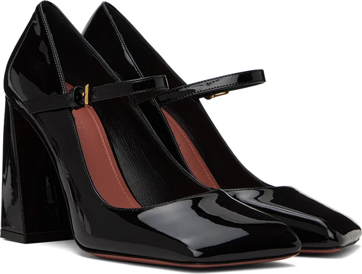Amina Muaddi Black Mary Jane Heels - Image 4