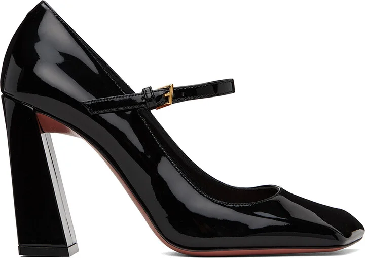 Amina Muaddi Black Mary Jane Heels