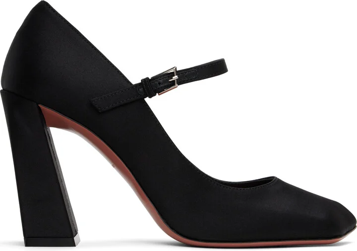 Amina Muaddi Black Mary Jane Heels