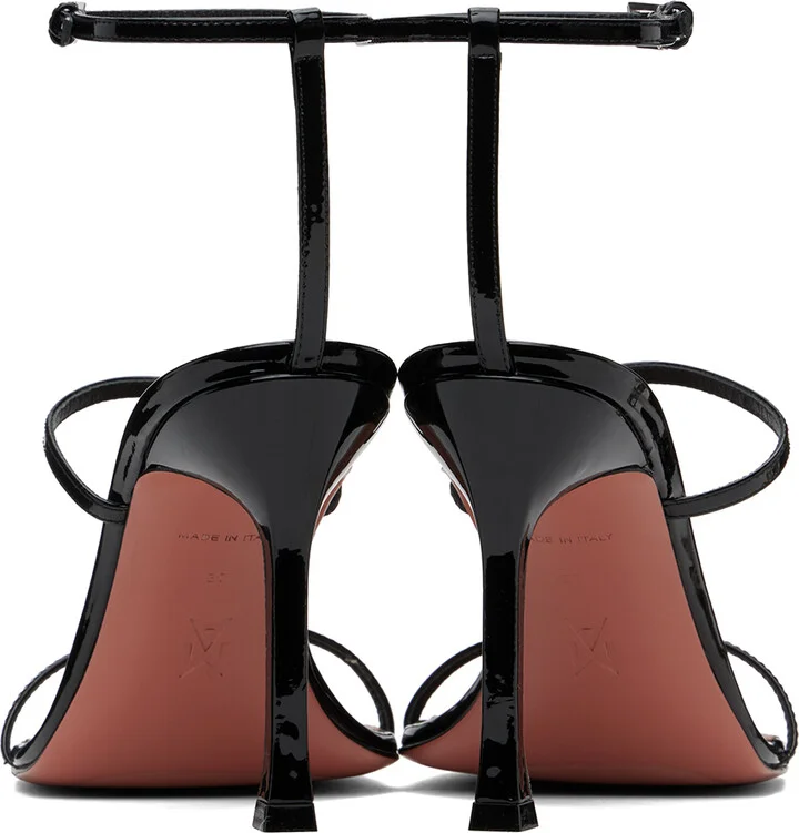 Amina Muaddi Black Maya Heeled Sandals - Image 2