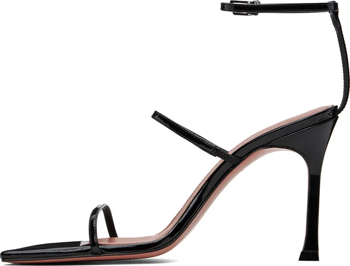 Amina Muaddi Black Maya Heeled Sandals - Image 3