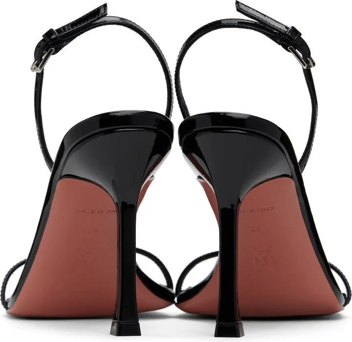 Amina Muaddi Black Maya Slingback Heeled Sandals - Image 2